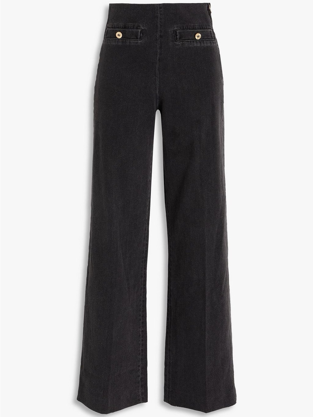 Sandro High-Rise Black Wide-Leg Jeans Size 40FR /8US